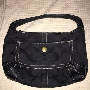 Black Signature Coach hobo handbag